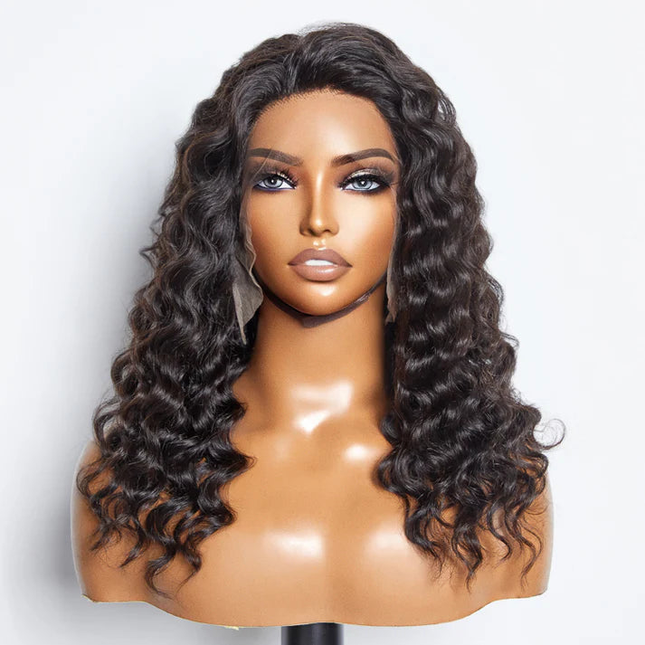 Taneshia's GodBless 18 inches Glueless 3D Cap Pre-bleached Loose Deep 13x4 Transparent Lace Front Wig 150% Density