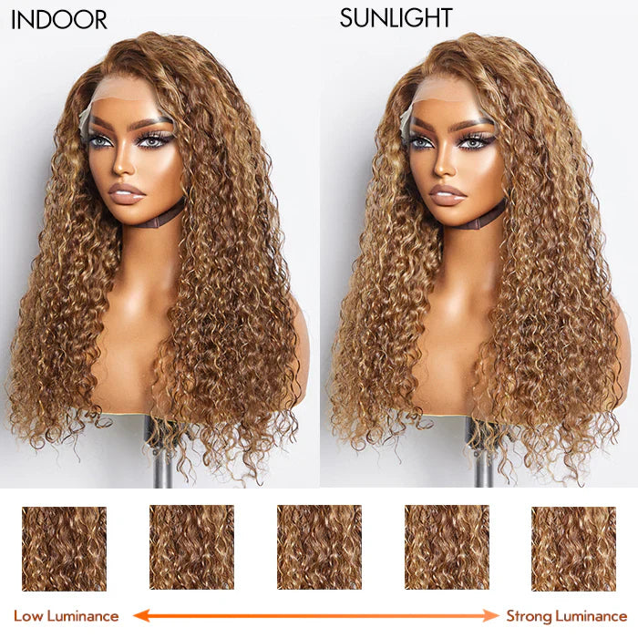 Taneshia's GodBless 22 Inch Pre-Plucked 13"x4" Lace Front Water Wavy Wig Free Part 150% Density-100% Human Hair