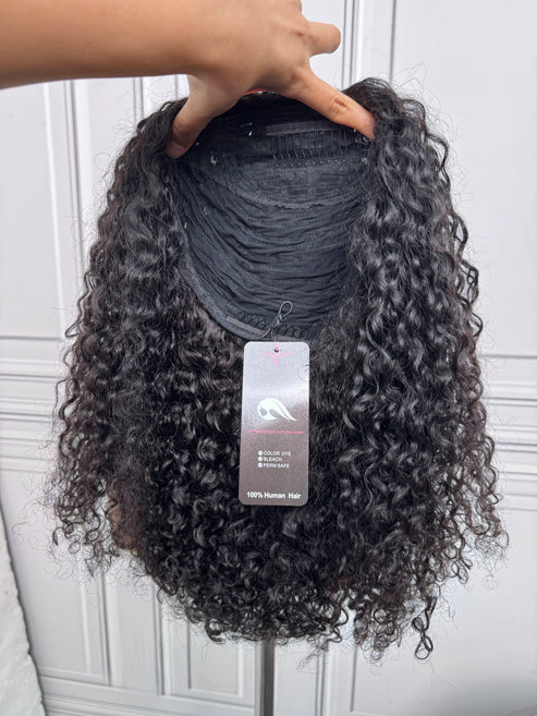 Taneshia's GodBless 22inch #1B Natural Black Messy Curly Half Wig 150%Density