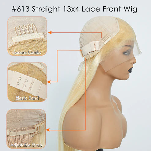 Taneshia's GodBless 16-30 Inch Pre-Plucked 13"x4" #613 Straight Lace Frontal Wig 150% Density