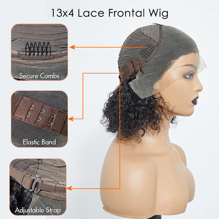Taneshia's GodBless Pre-Plucked 13x4 Lace Front Curly Bob Wig 150% Density